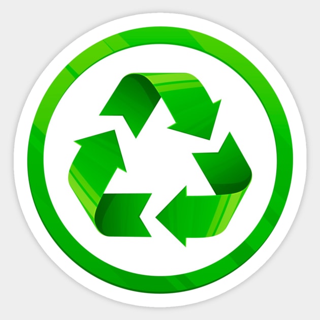 Reduce Reuse Recycle universal green symbol Sticker by pickledpossums